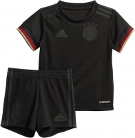 Adidas Deutschland Trikot Euro 2020 2021 auswärts ganz schwarz + Hose DFB Minikit Baby Kind 98 (B-Ware)